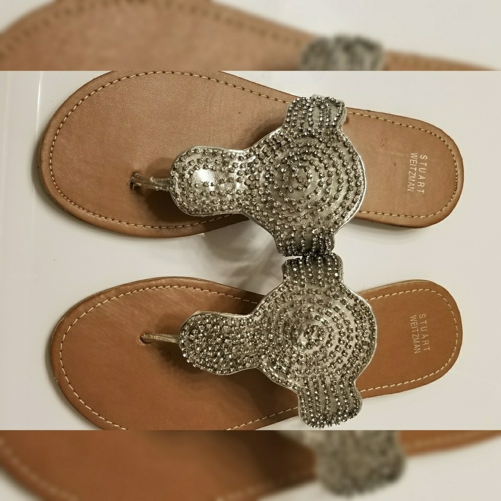 Stuart Weitzman Horizon Sandal- Silver Size 5